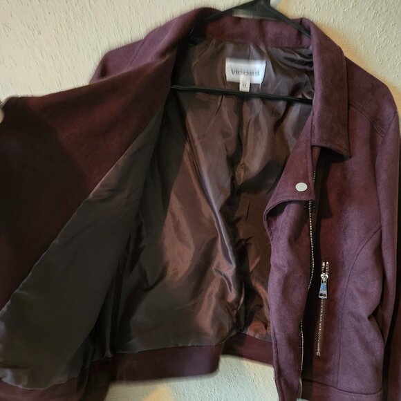 How amazing!  Faux suede brown biker jacket - Picture 2 of 4
